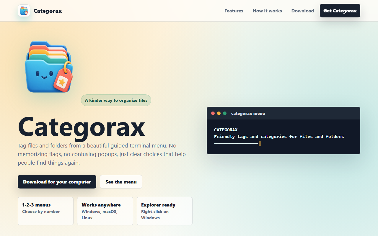 Categorax file tagging tool