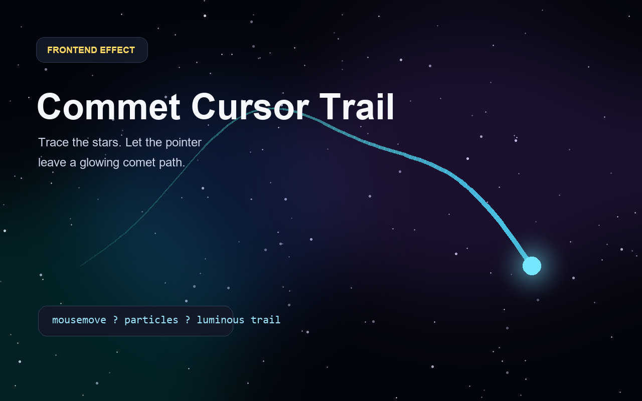 Commet Cursor Trail visual web experiment