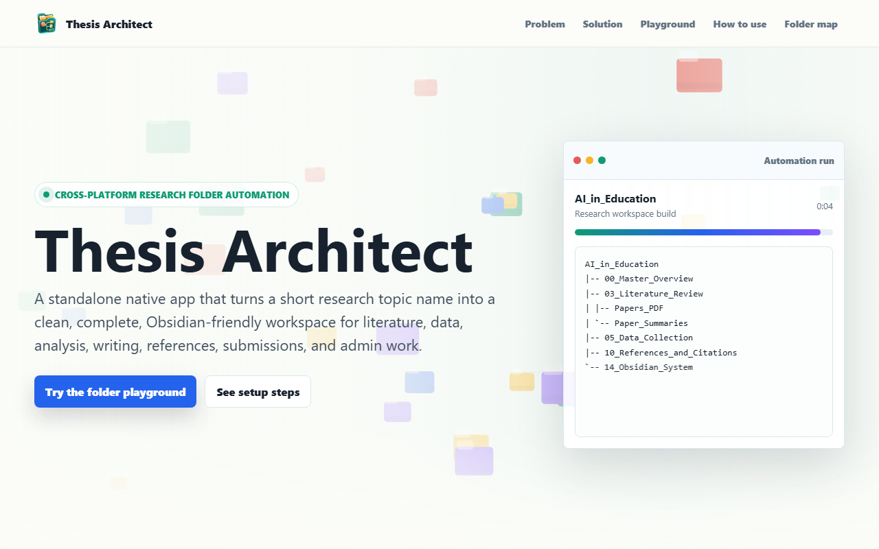 Thesis Architect research folder tool